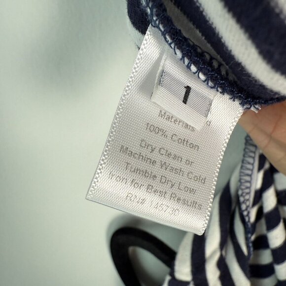 M.D.S Stripes 100% Cotton Amanda Jumper Navy Stripe Size 1/Small - Picture 6 of 12